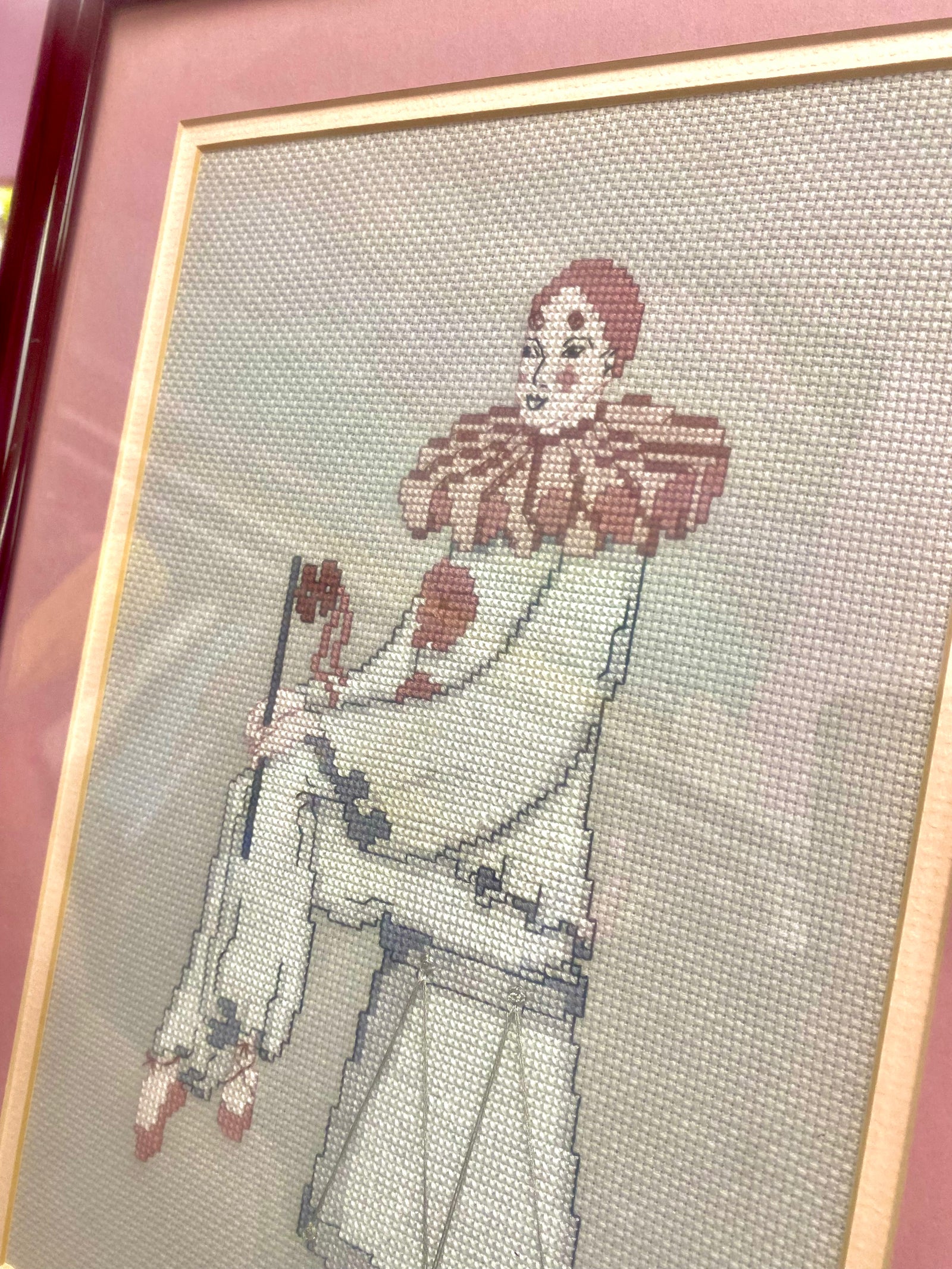 Framed Cross-stitch Romance Clown