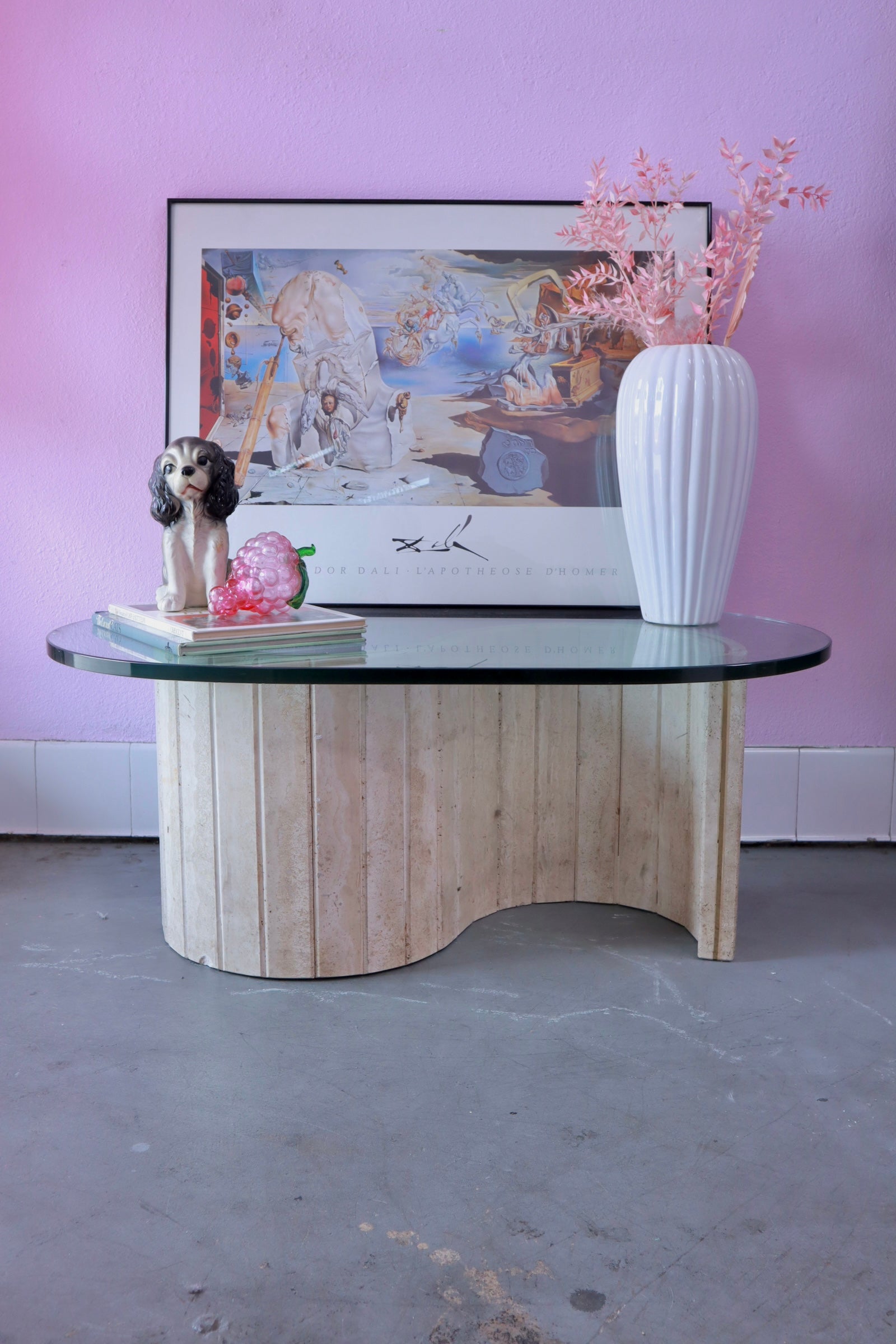 Vintage Heavy Glass Top  S Coffee Table - Locals Only