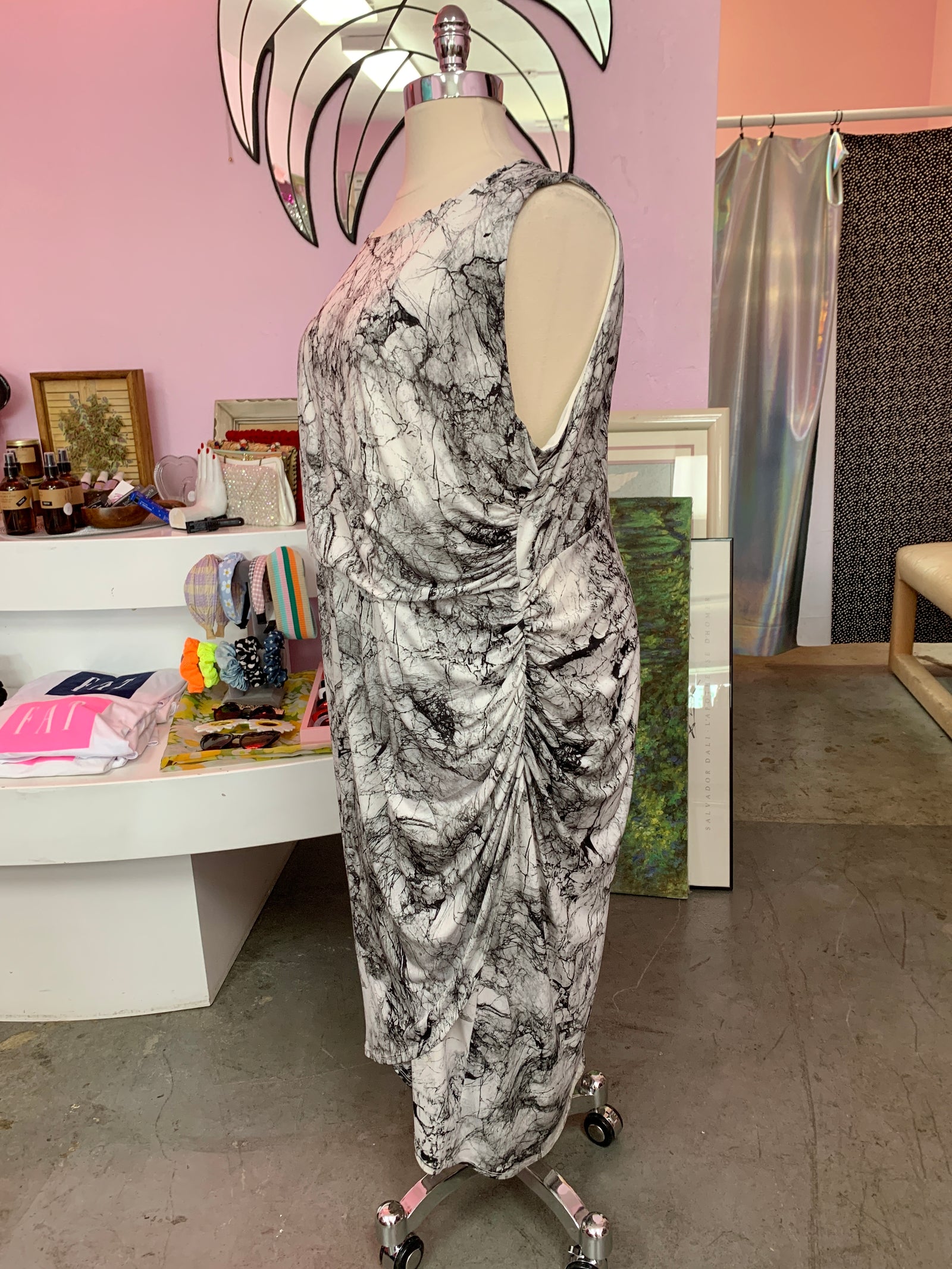 ASOS White Marble Slinky Dress