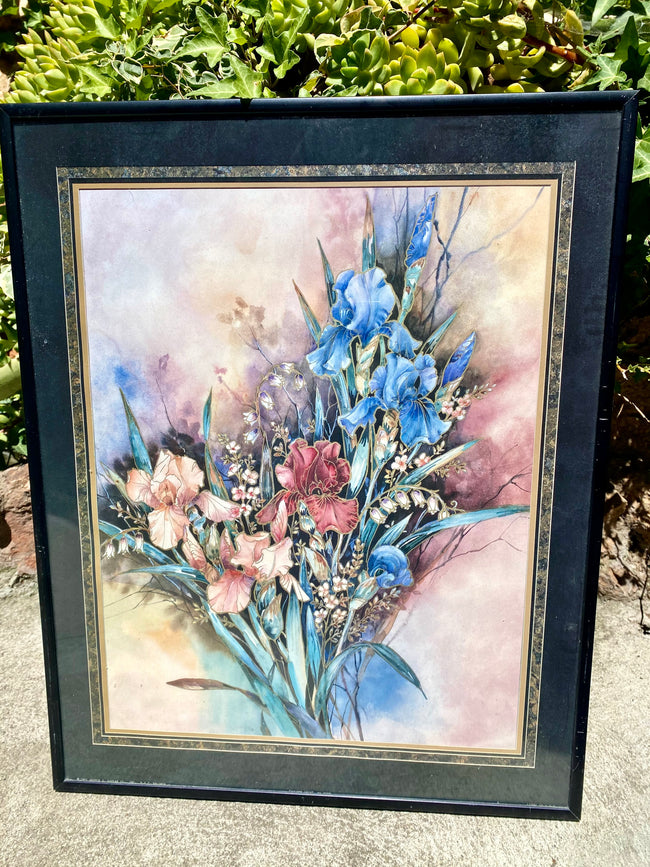 1980’s Framed Dark Floral Print - Locals Only