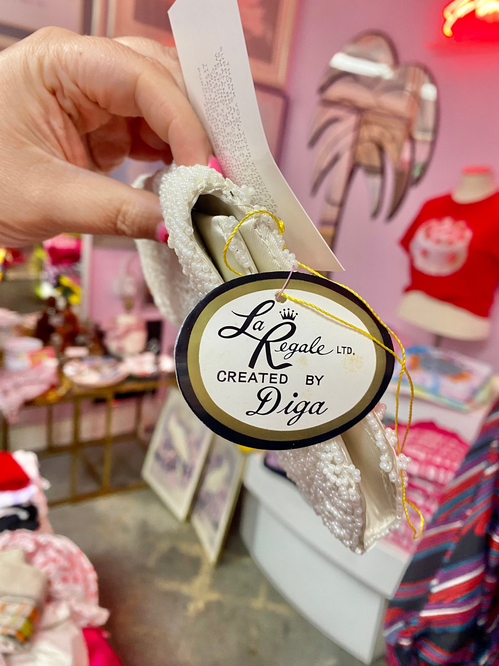 Vintage Rosette Beaded Clutch