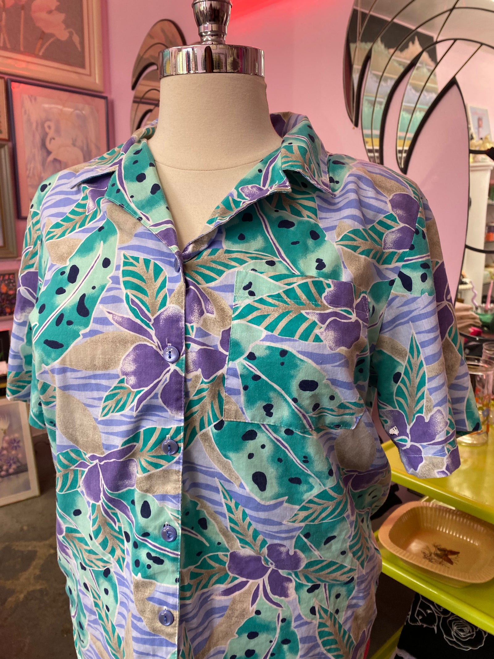 90’s Tropical Button Down