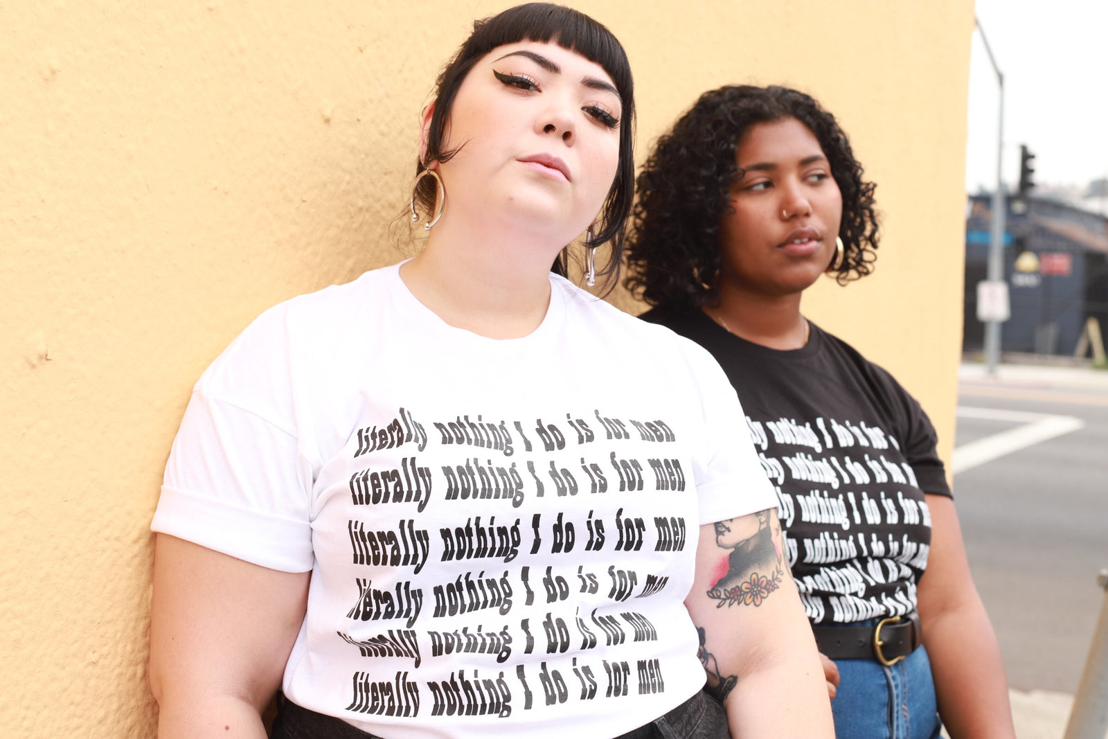 Literally Nothing White Ink on Black Screen Printed Tee