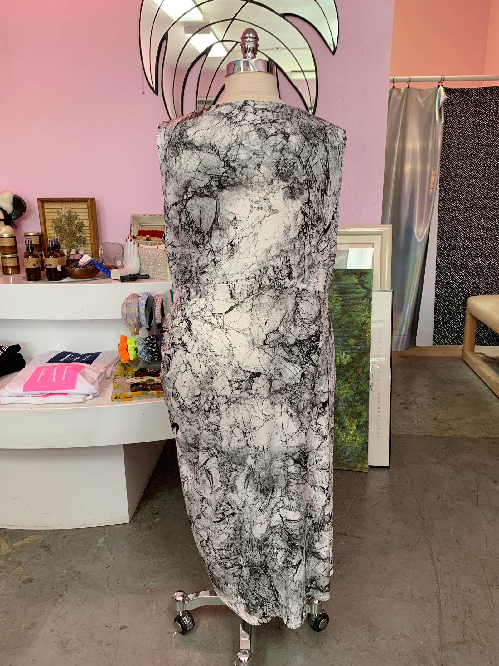 ASOS White Marble Slinky Dress