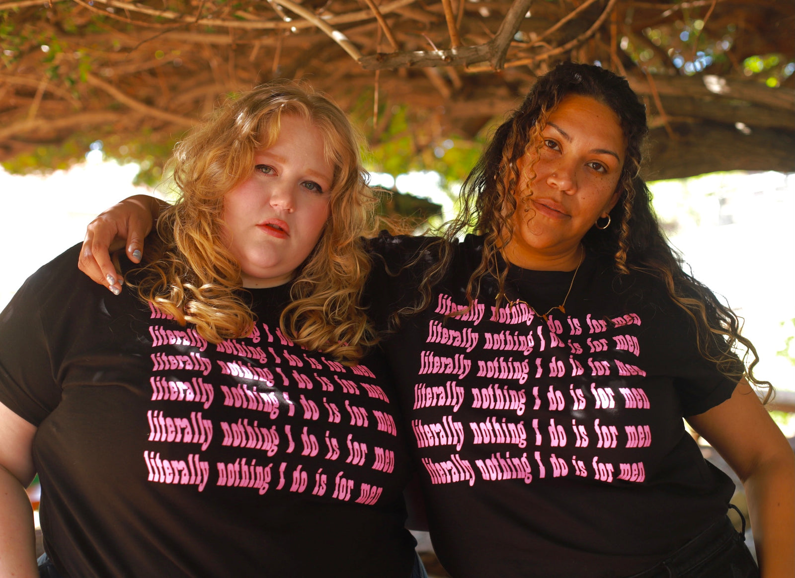Literally Nothing Pink Ink on Black Screen Printed Tee