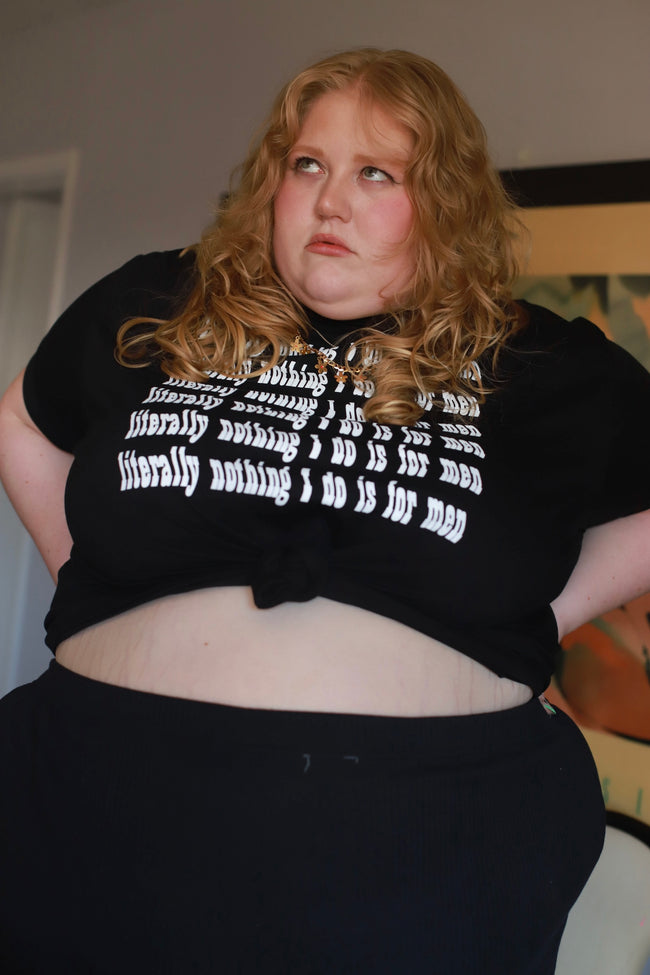 Literally Nothing White Ink on Black Screen Printed Tee