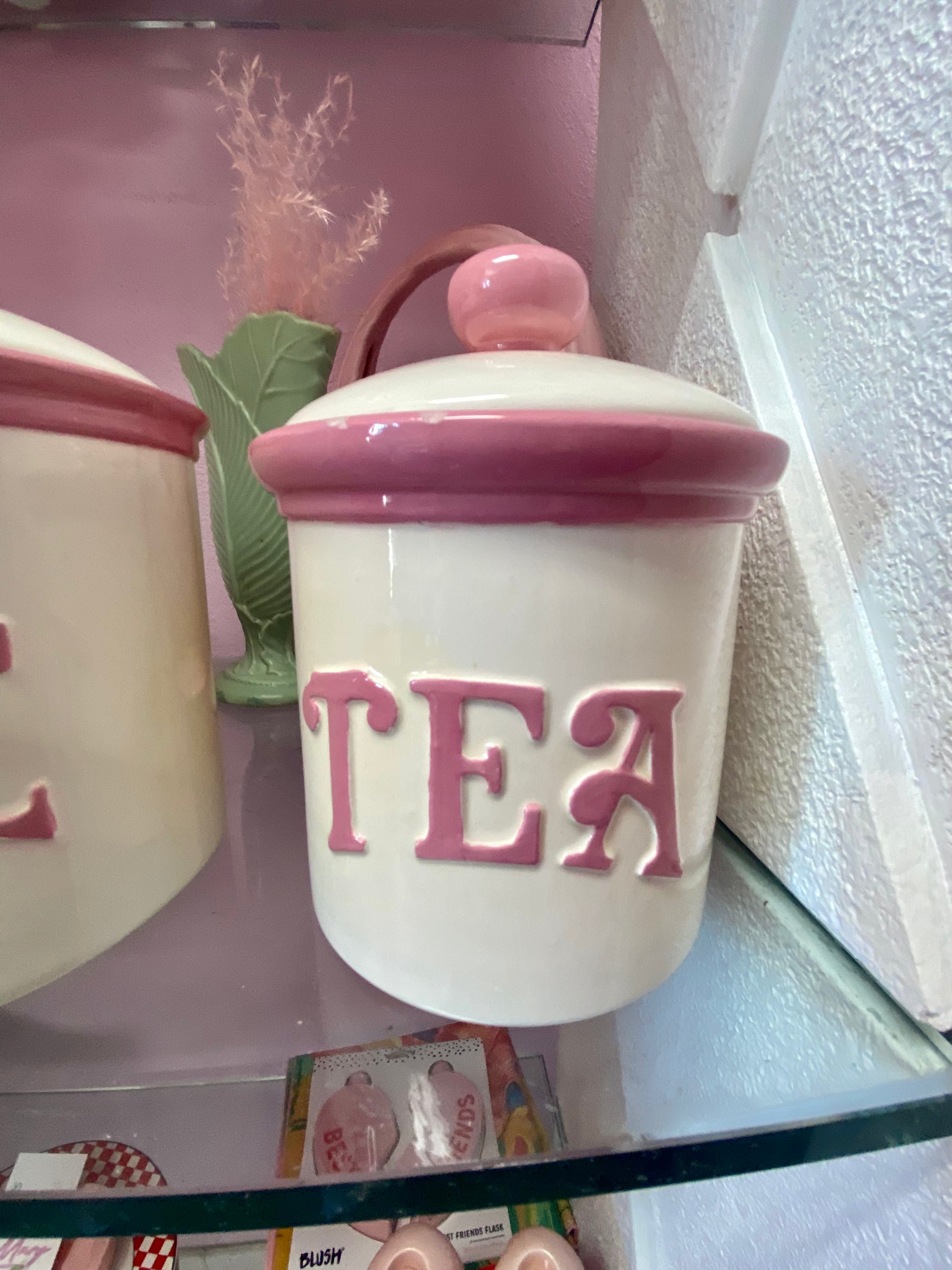 Circa 1990 Pink and White Canister set - Local Pickup Only