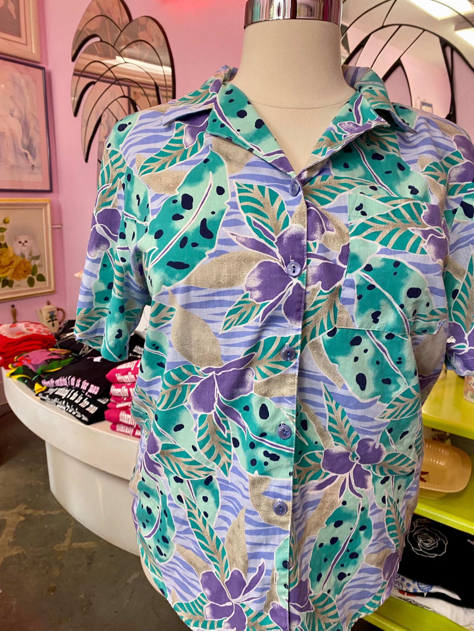 90’s Tropical Button Down