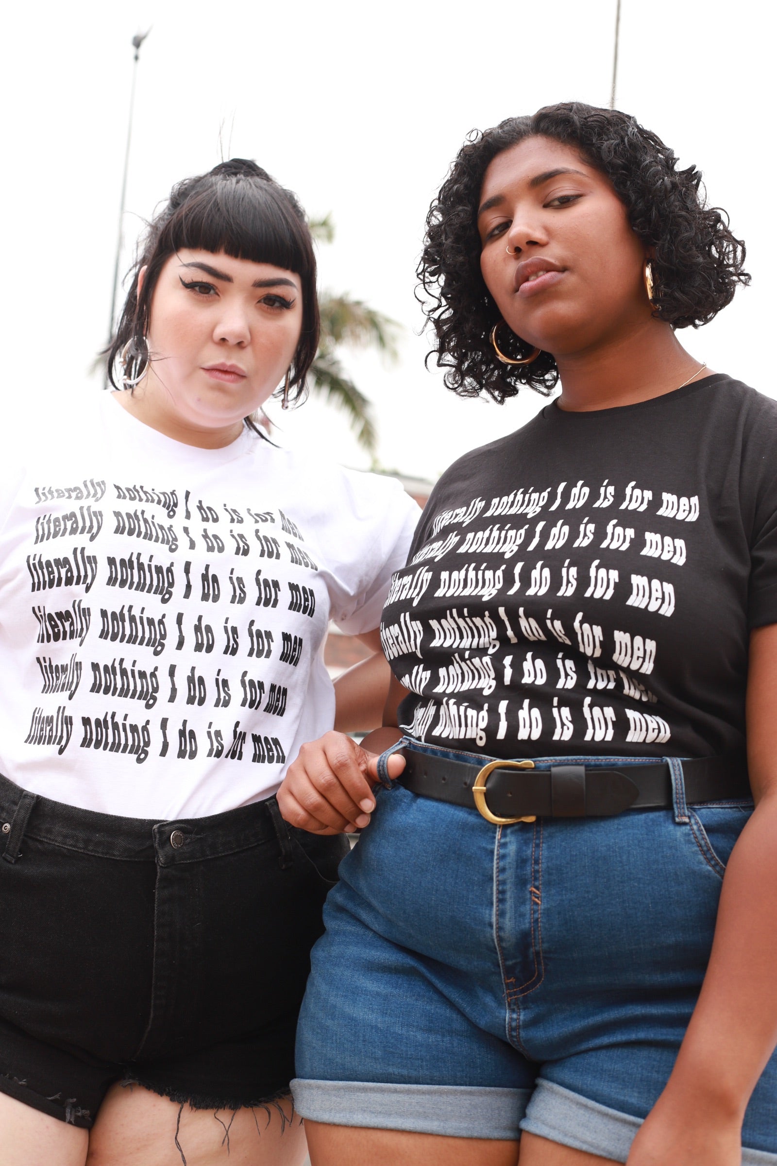 Literally Nothing White Ink on Black Screen Printed Tee