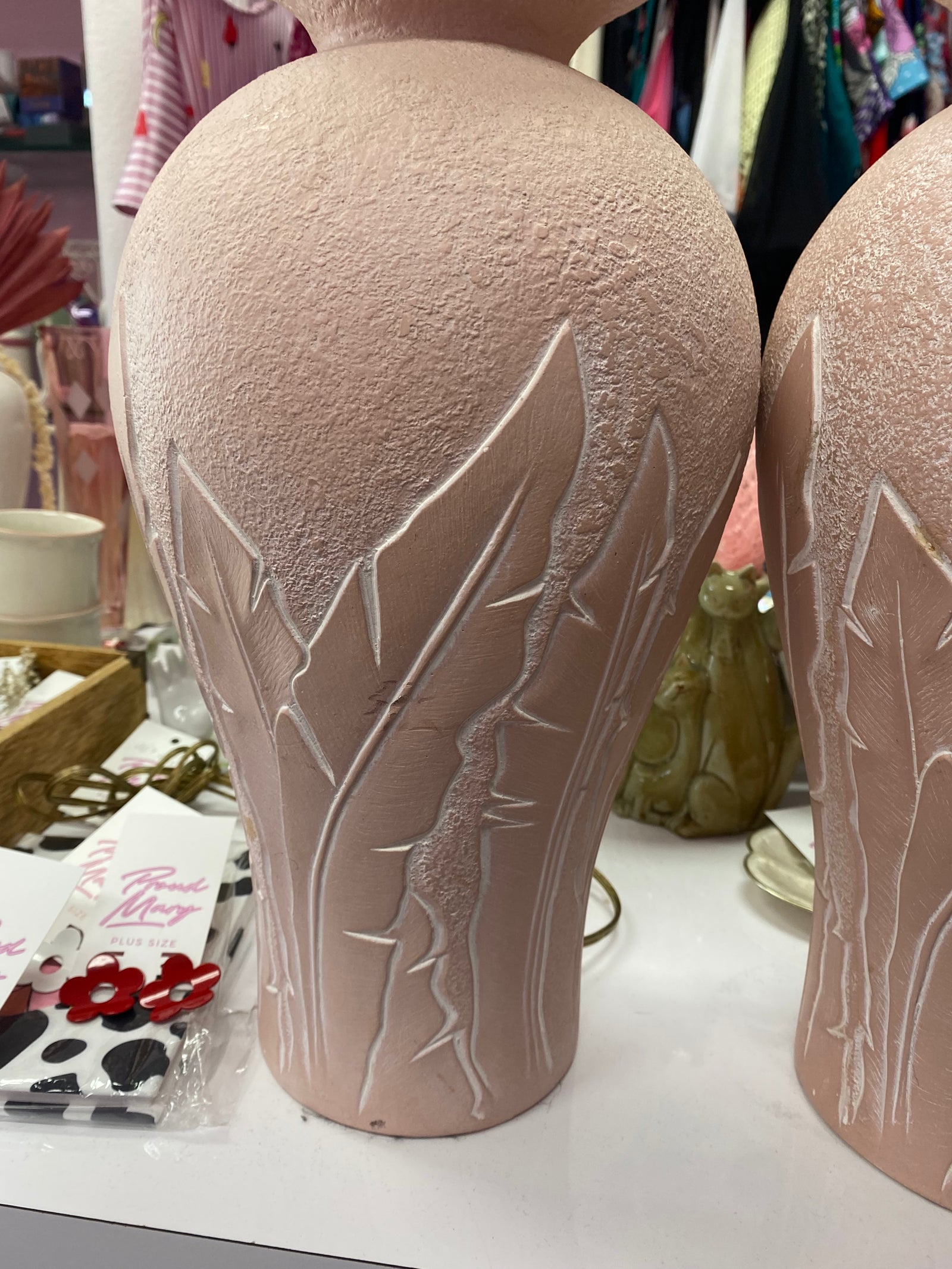 1980's Coastal Palm Frond Plaster Lamp - Set of 2 - Locals Only