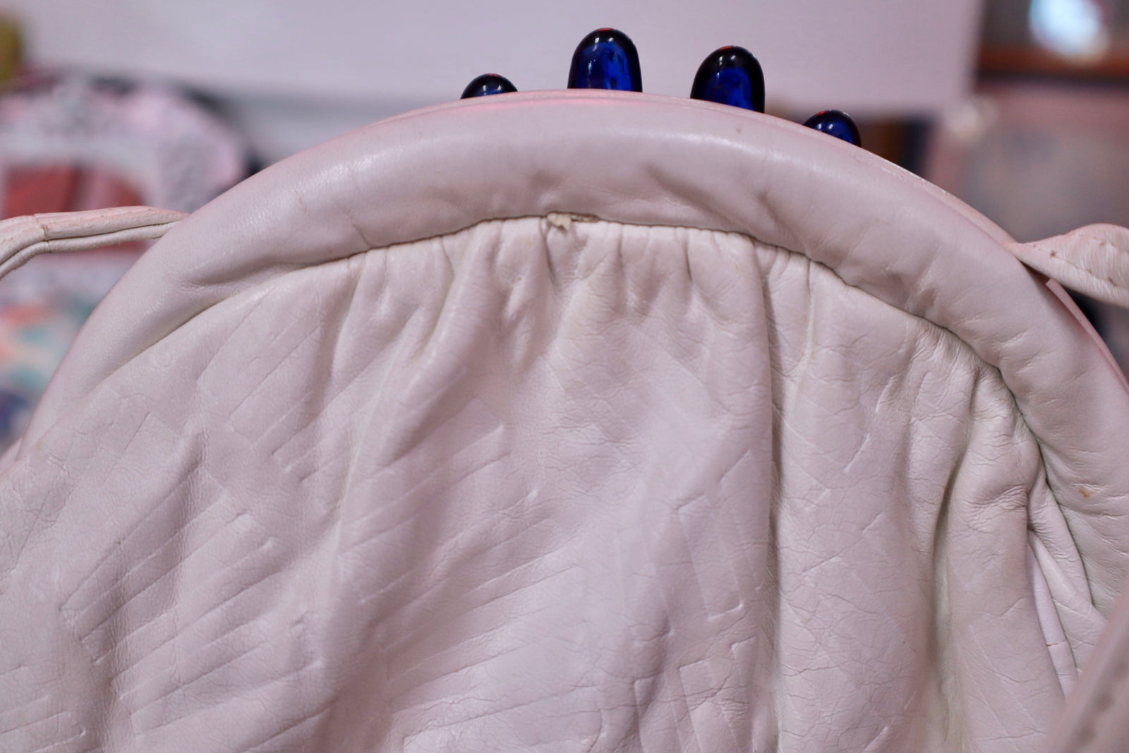 Vintage White Leather Bag