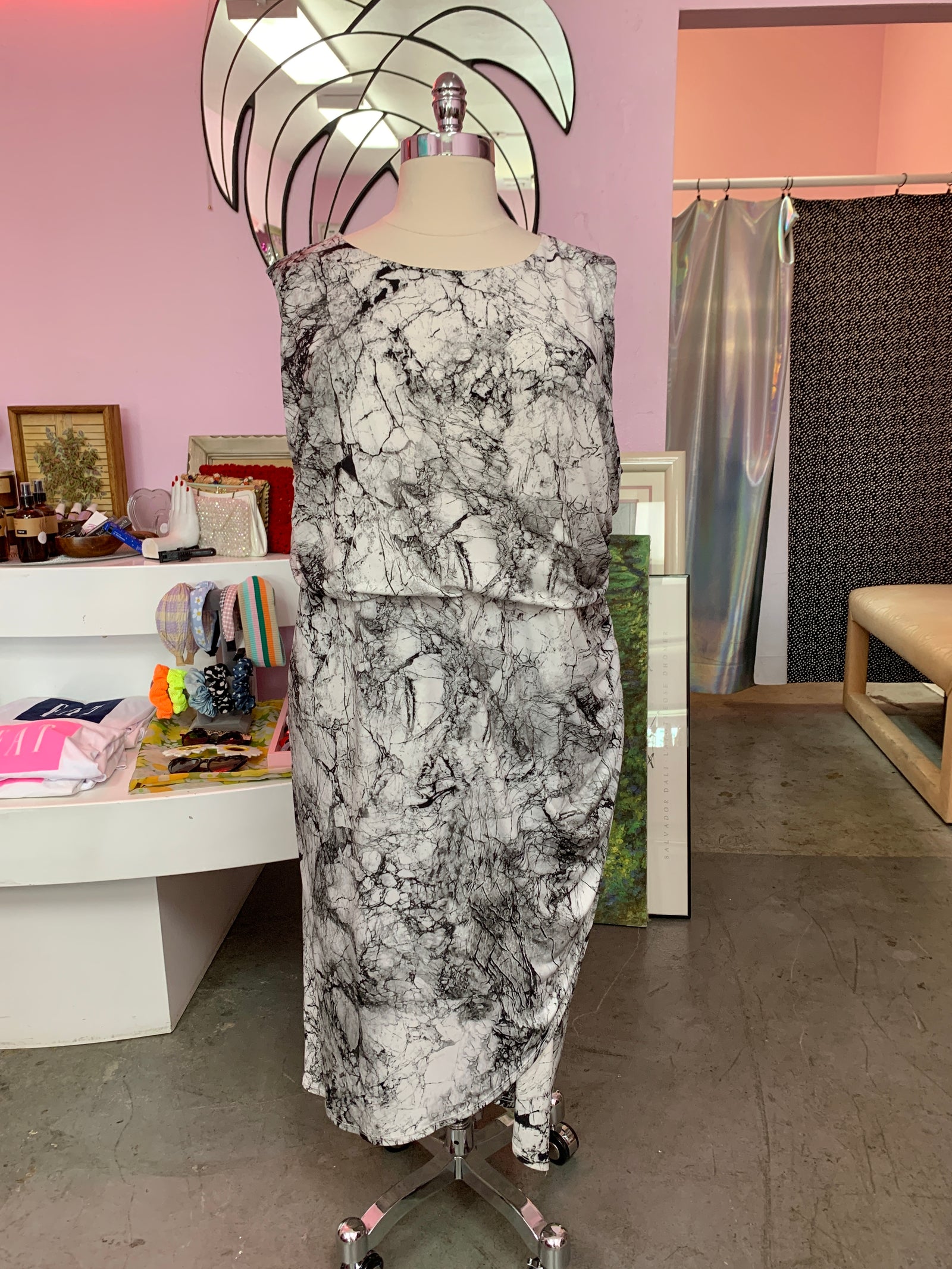 ASOS White Marble Slinky Dress