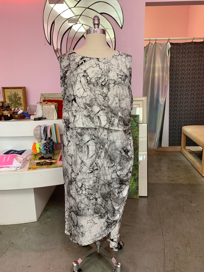 ASOS White Marble Slinky Dress