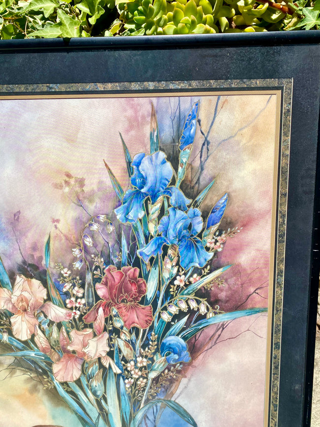 1980’s Framed Dark Floral Print - Locals Only