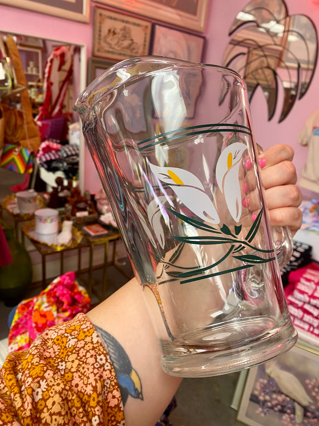 Calla Lily Heavy Glass Pitcher - Locals Only