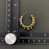 Stainless Steel Two-tone Pierced Hoops