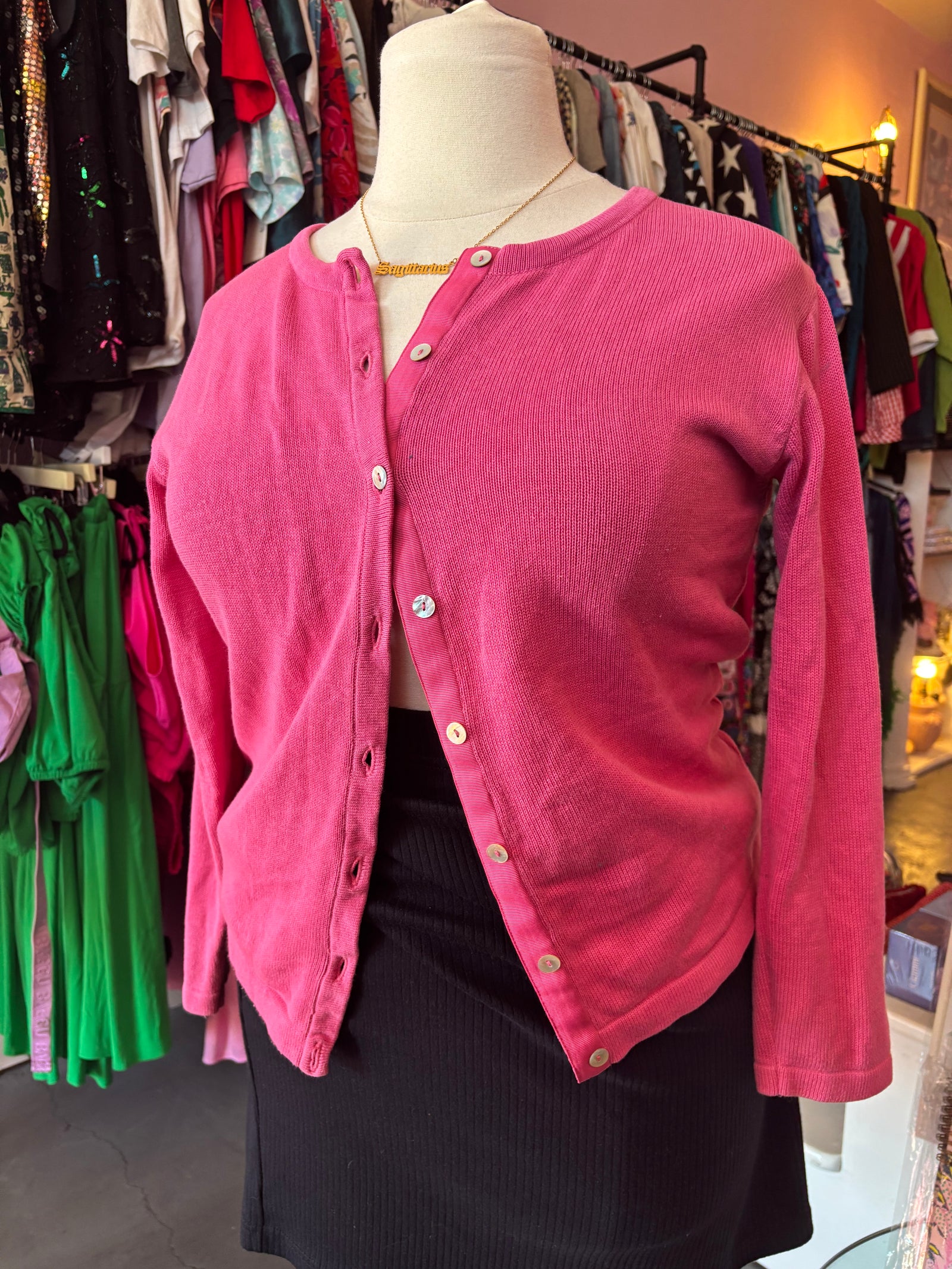 Pink Cotton Foxcroft Cardigan - XL