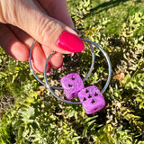 Love's A Gamble Dice Hoops Earrings - Multiple Colors Available