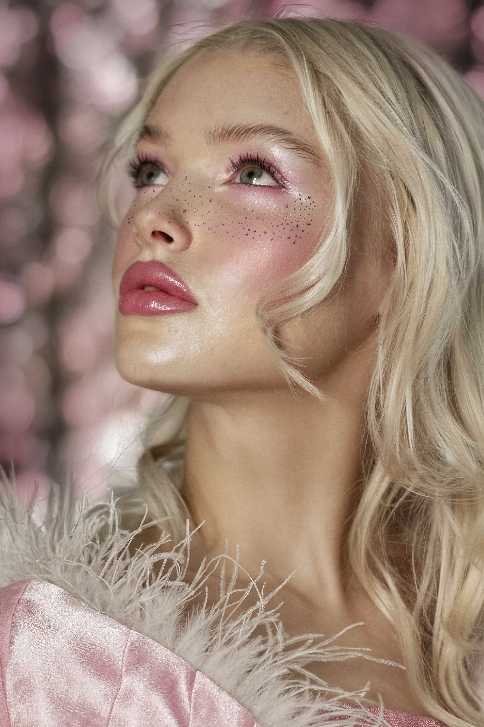 Pink "Good" Witch Glitter Halloween Makeup Tattoo