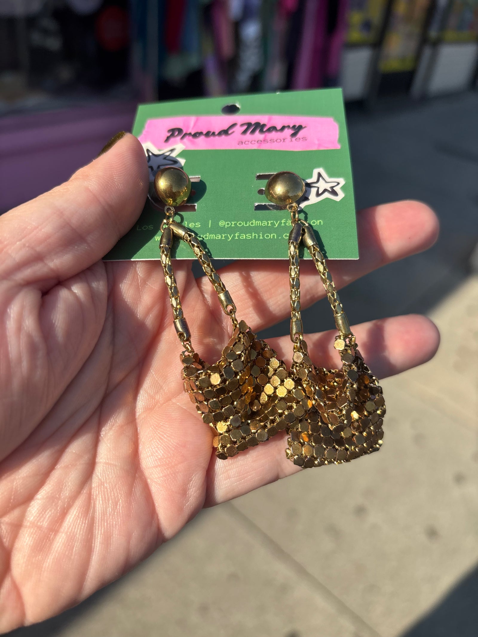 Rare Vintage Chain Link Purse Earrings