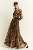 Animal Print Mesh Maxi