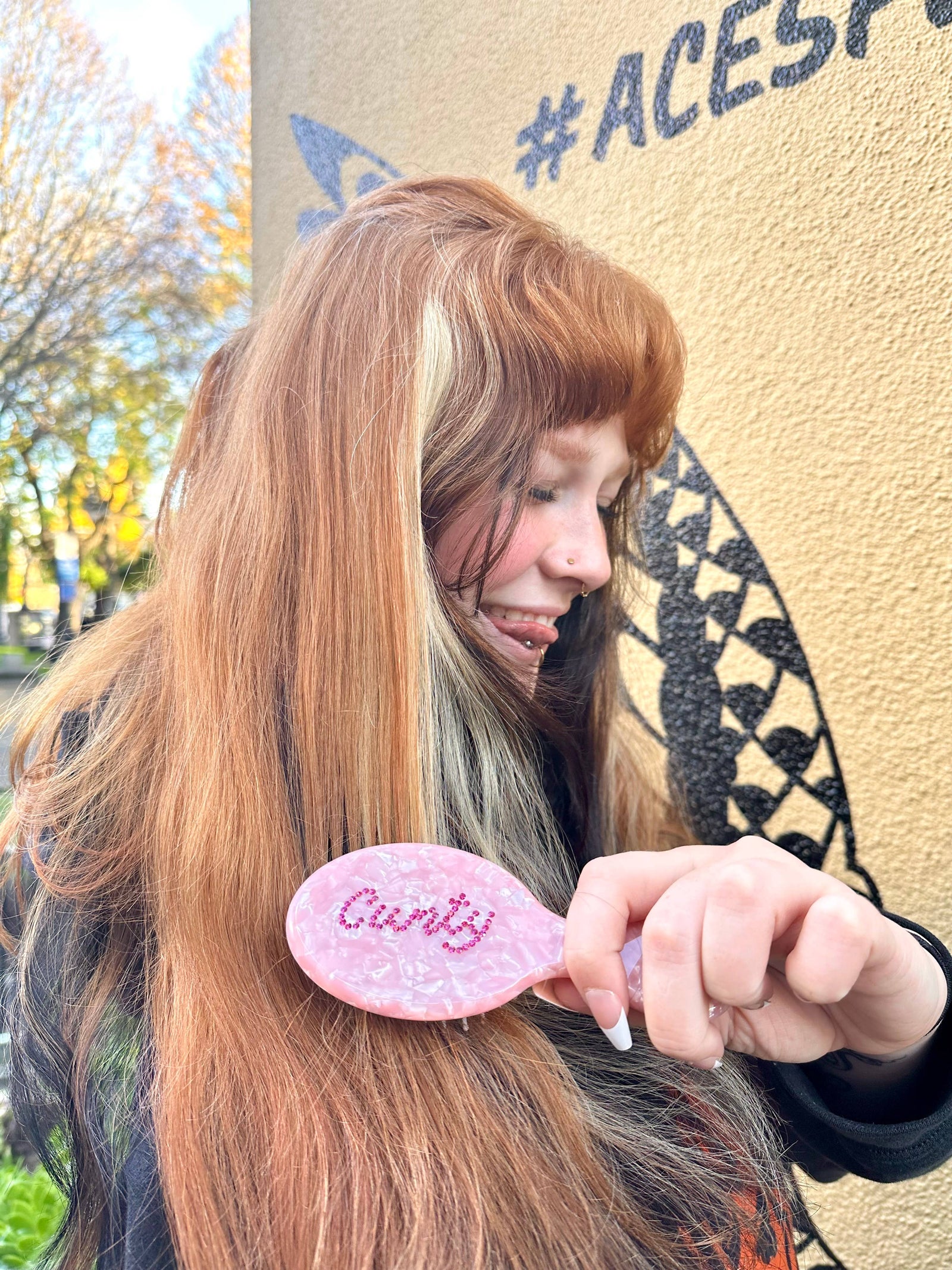 Cunty Mini Pink Travel Hairbrush - Eco Friendly!