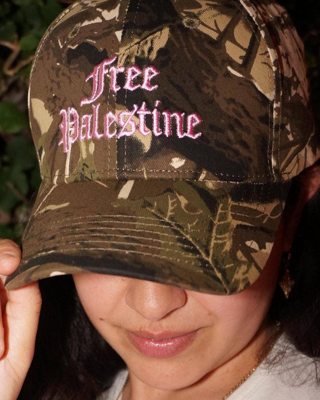 Free Palestine Camouflage Pink Trucker Baseball Cap