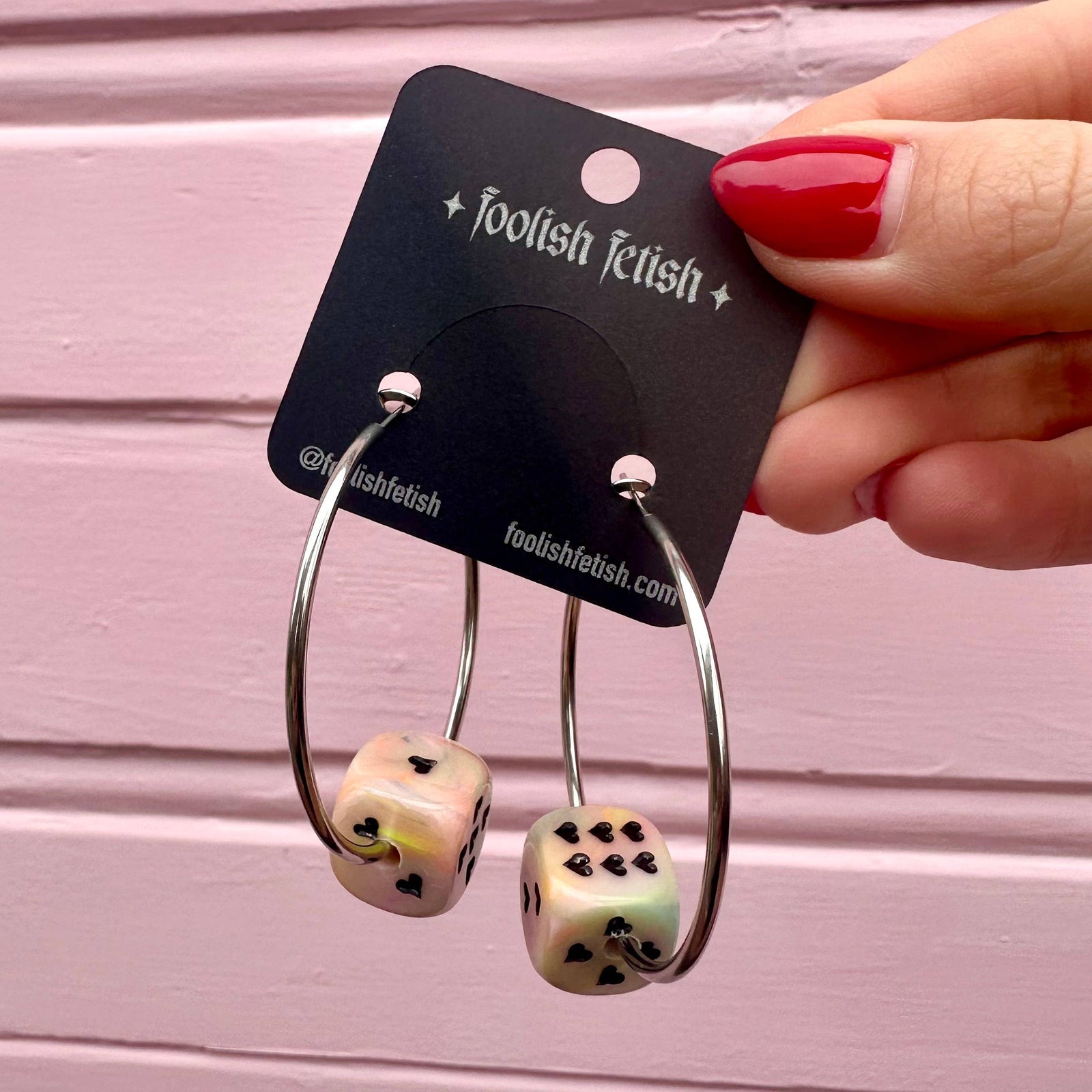 Love's A Gamble Dice Hoops Earrings