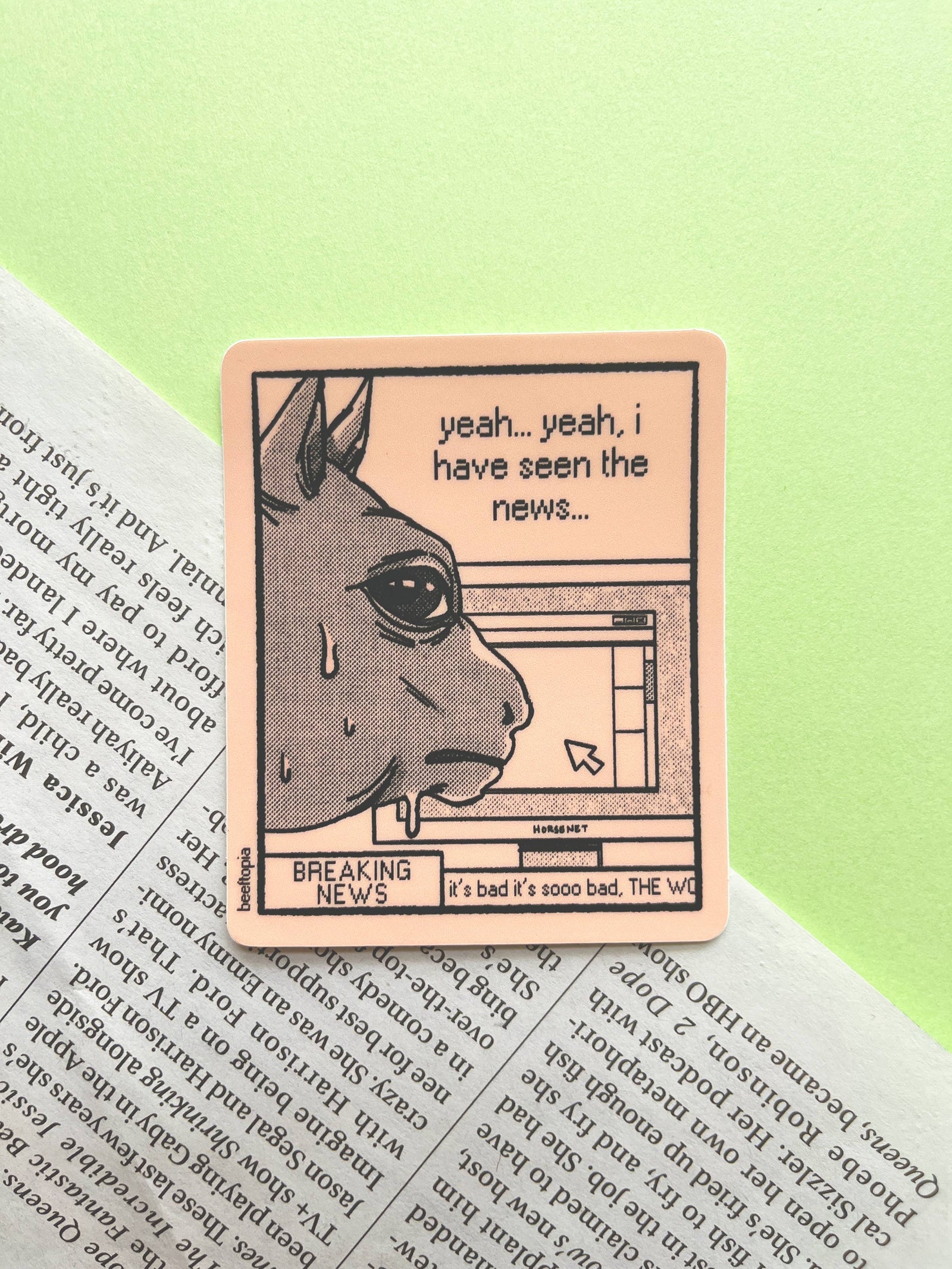Bad News Horse Waterproof Vinyl Sticker