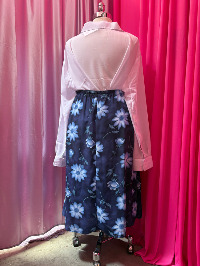 The Blue Period Midi Skirt