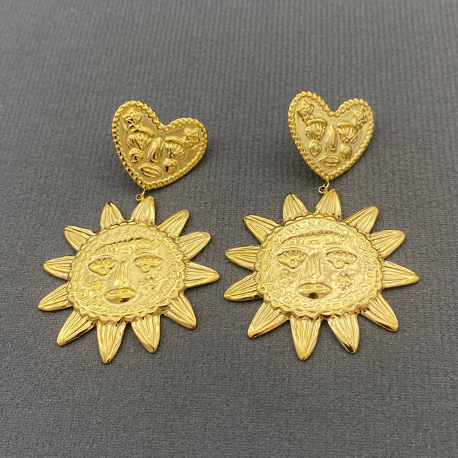 Stainless Steel Celestial Statement Earrings