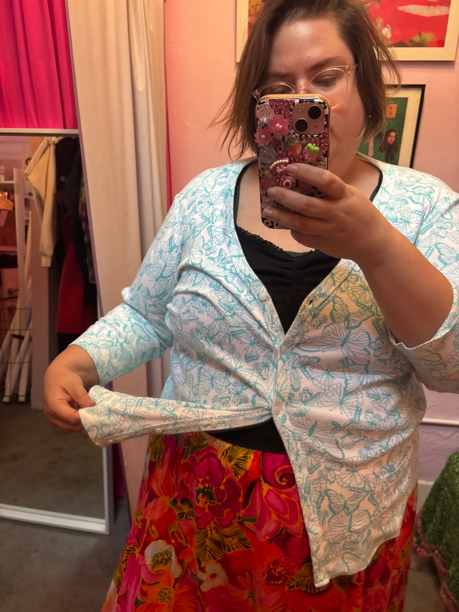 Y2K Cotton Butterfly Cardigan