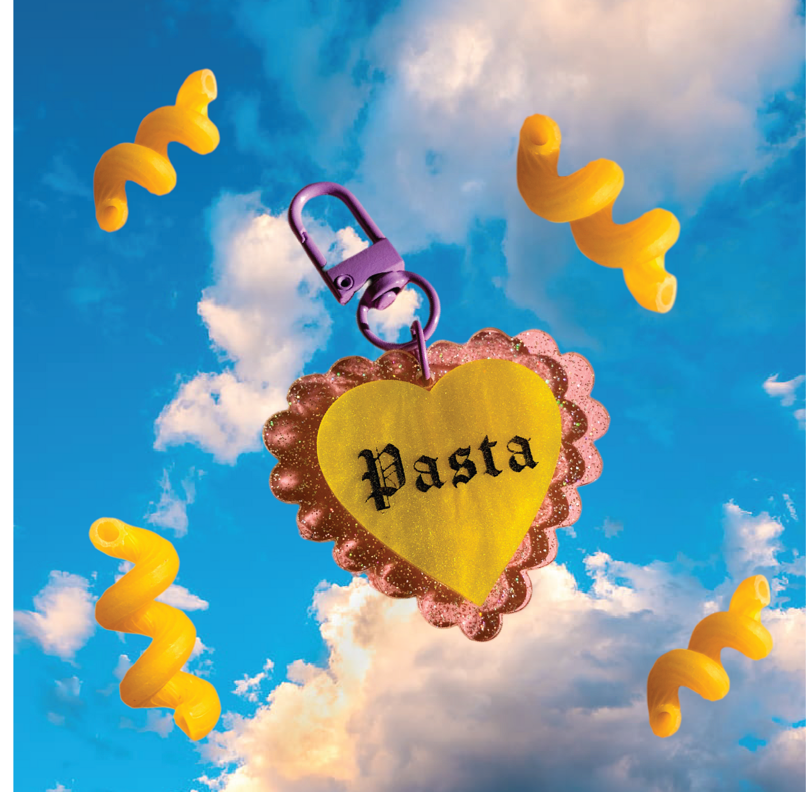 Pasta Heart Keychain/Bag Charm