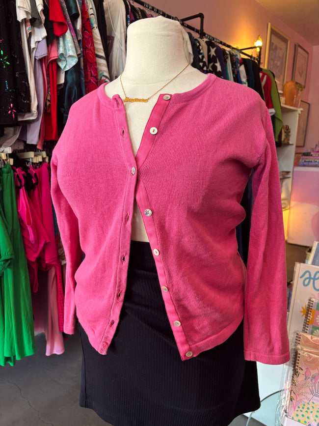 Pink Cotton Foxcroft Cardigan - XL