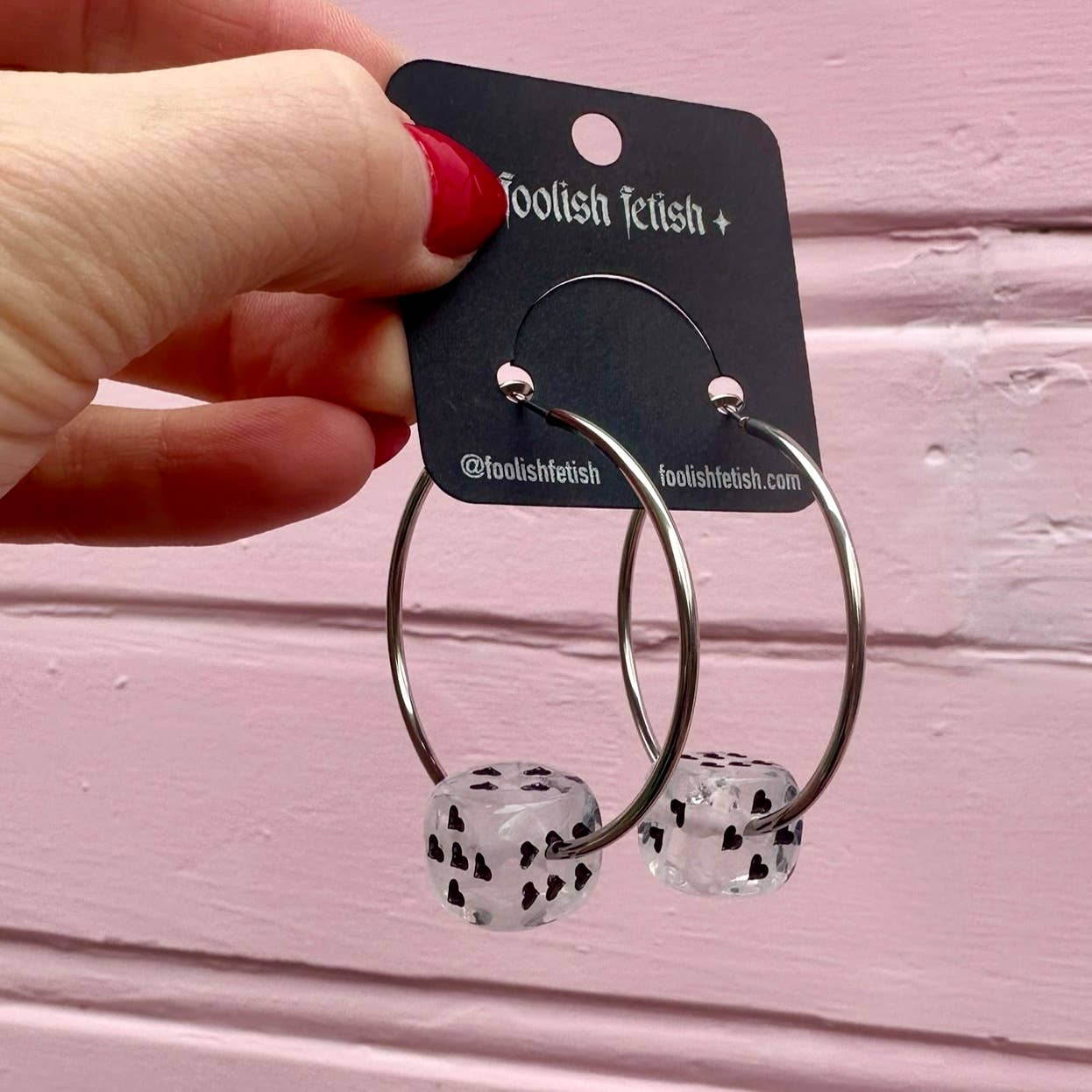 Love's A Gamble Dice Hoops Earrings - Multiple Colors Available