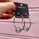 Love's A Gamble Dice Hoops Earrings - Multiple Colors Available
