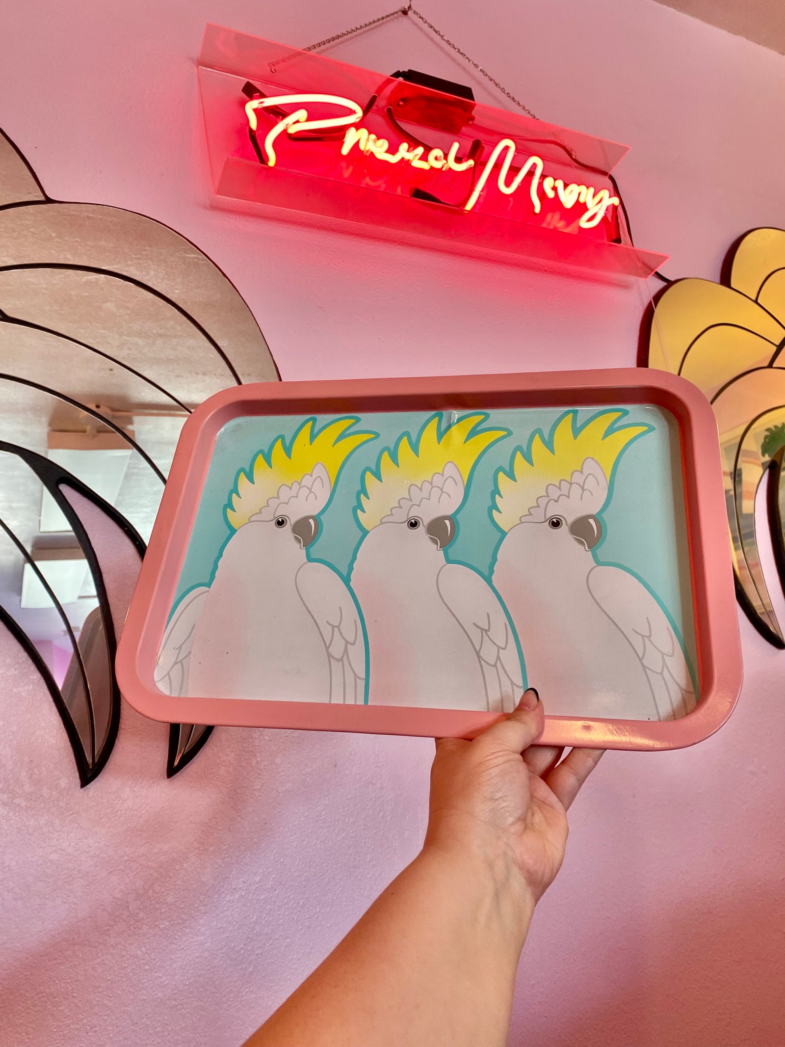 Rare Vandor Cockatoo Metal Serving Tray