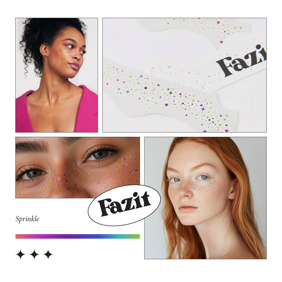 Rainbow Multicolor Halloween Glitter Tattoo Makeup