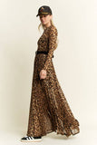 Animal Print Mesh Maxi