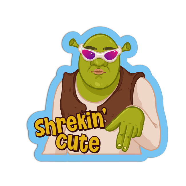 Shrekin' Cute Funny Textured Sticker