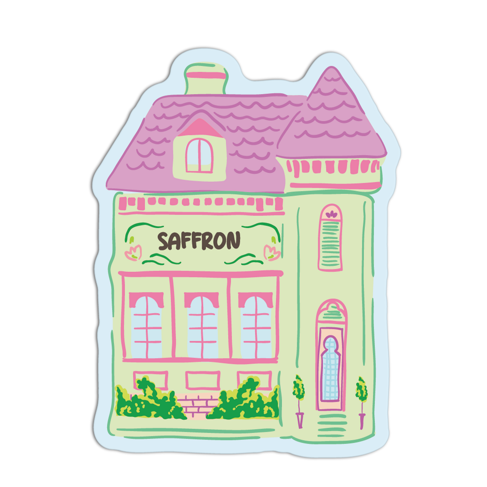 Saffron Spice Jar House Textured Sticker