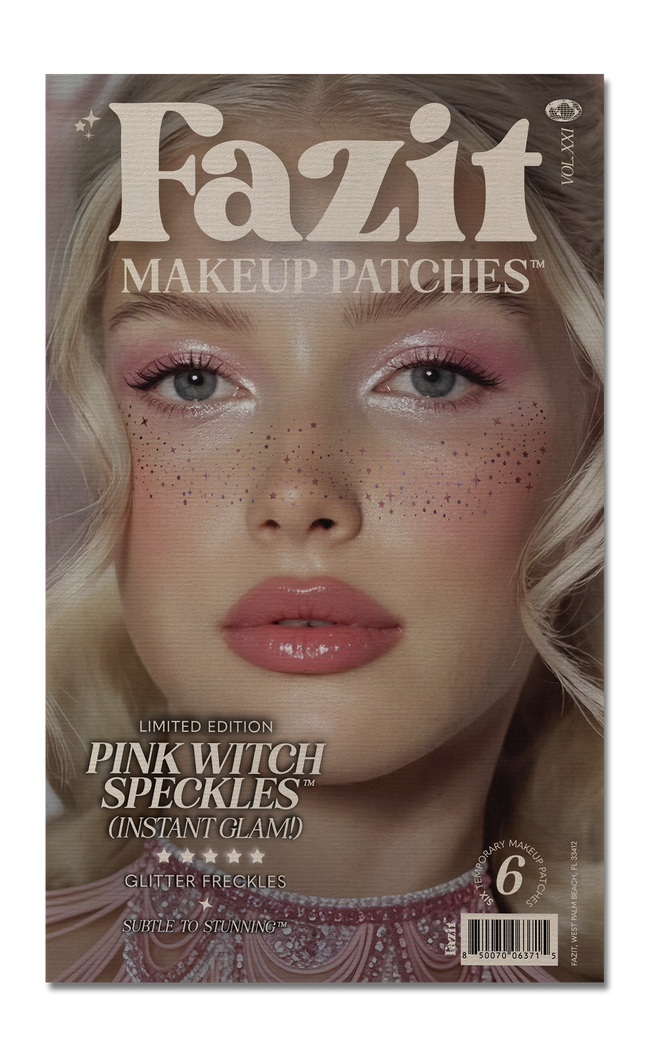 Pink "Good" Witch Glitter Halloween Makeup Tattoo