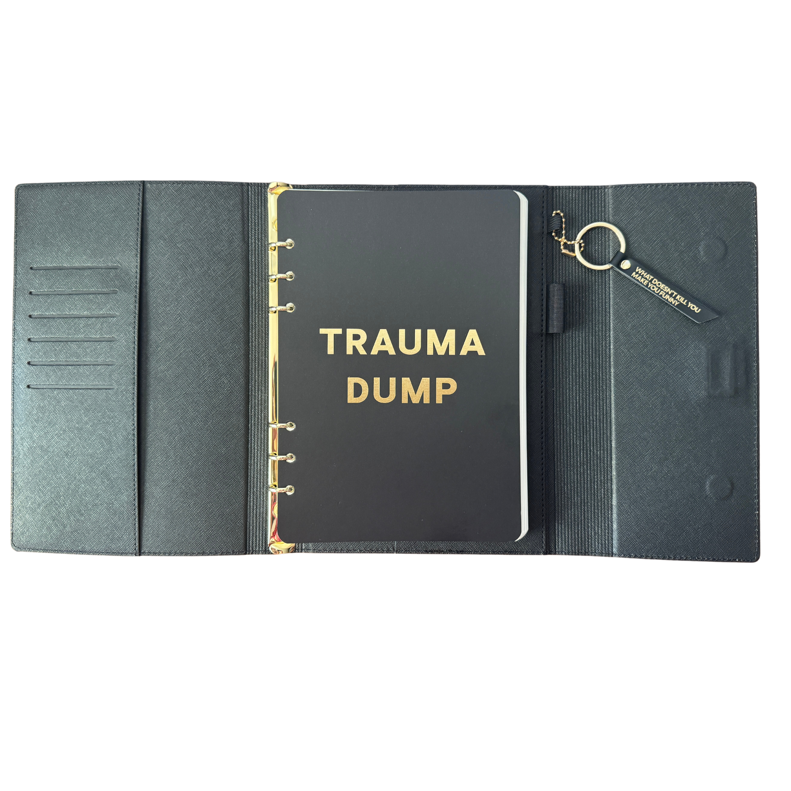 Trauma Dump Vegan Leather Journal Folio (gifts, journals)