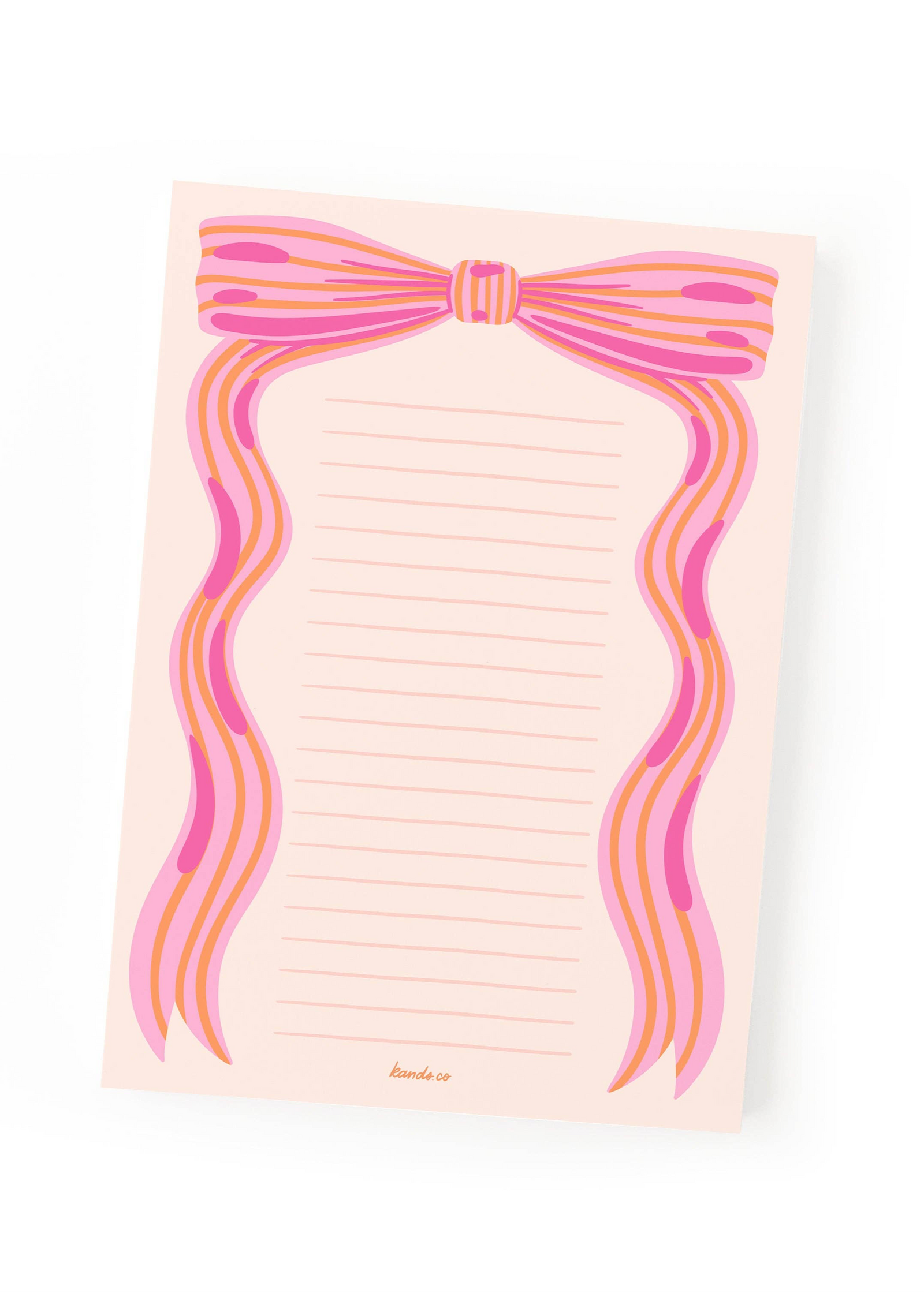 Coquette Pink Bow Notepad