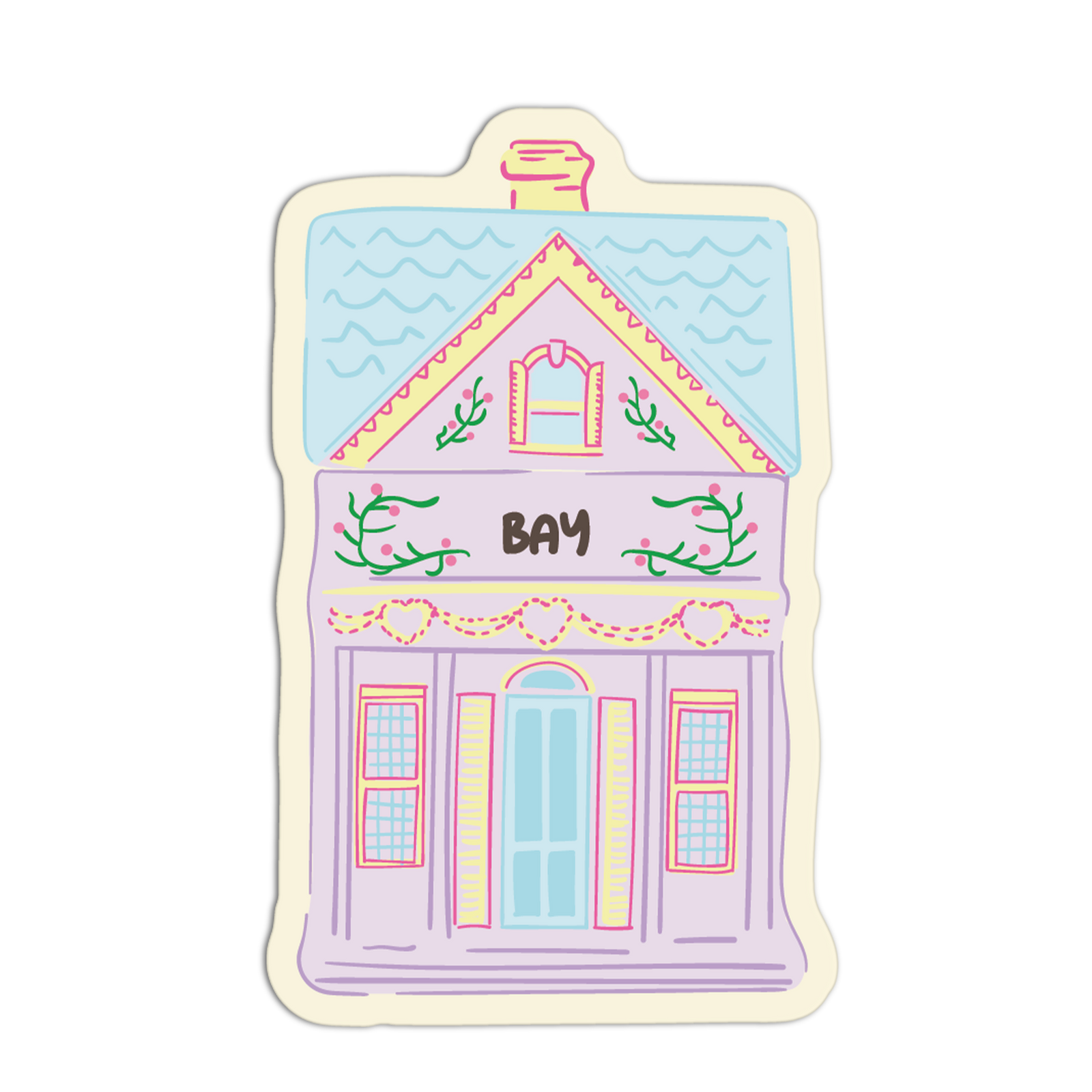 Bay Spice Jar House Textured Sticker