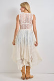 Plus Size Sleeveless Lace Duster