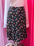 Sag Harbor Floral Button Midi Skirt