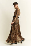 Animal Print Mesh Maxi