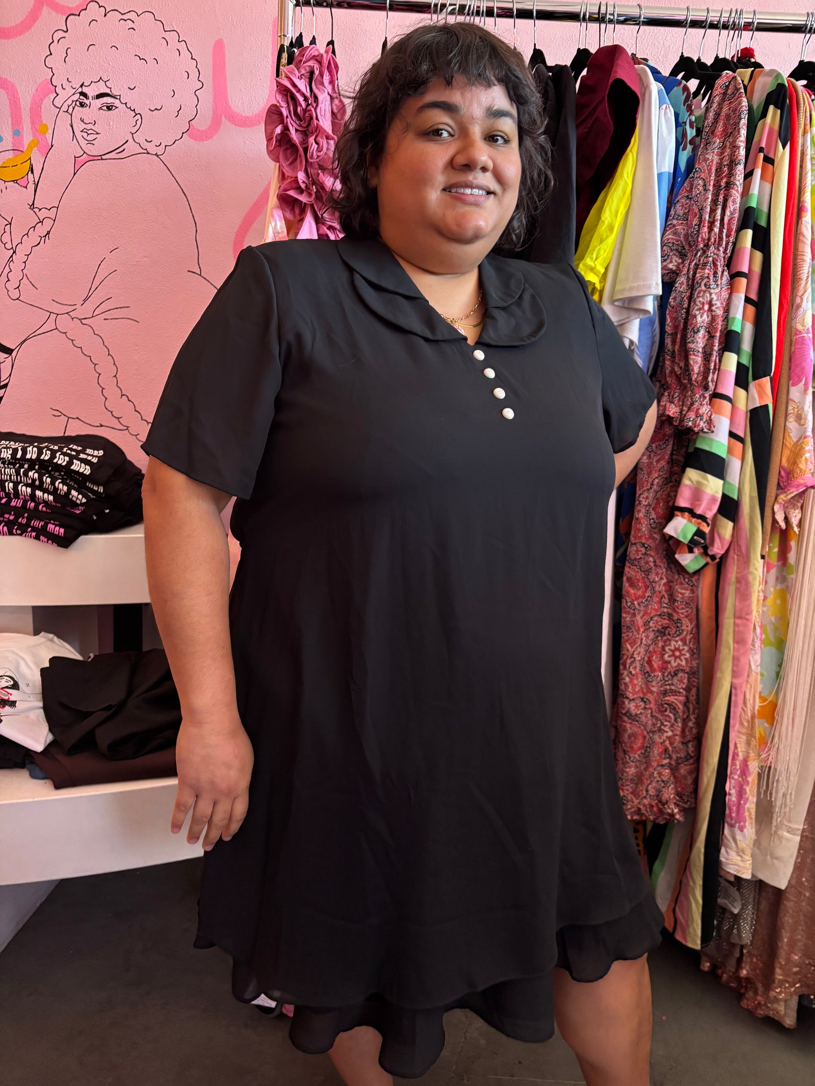 More Jazz Brand Vintage Black Tea Dress