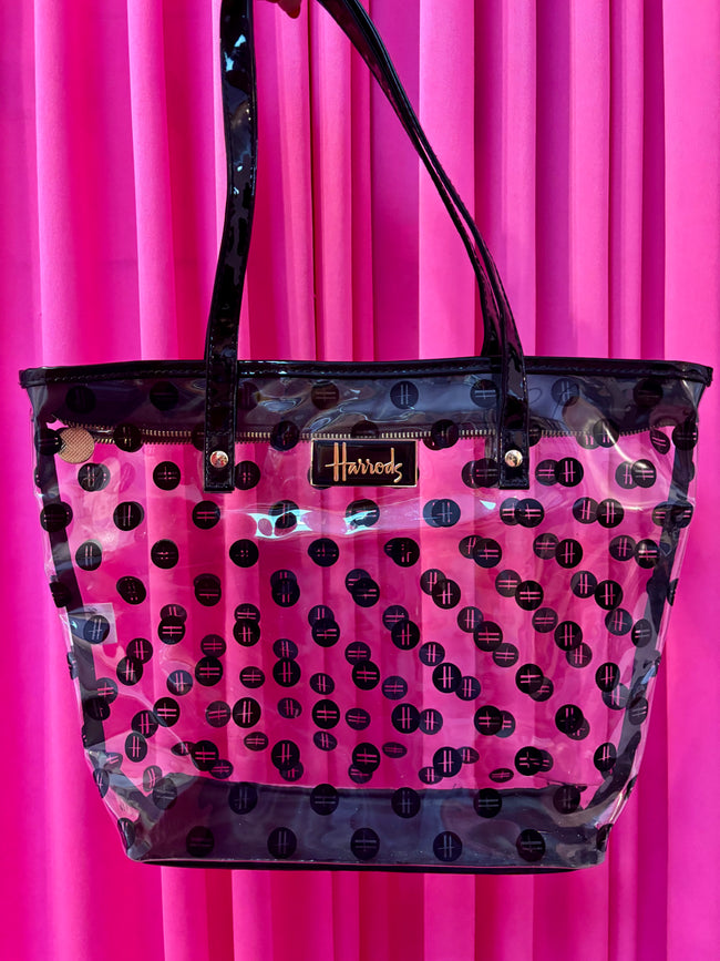 Harrod's Clear Plastic Branded Tote Shopper